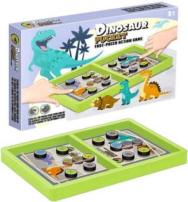 livsmart Dinosaur Pucket Game Wooden Fast Sling Puck Game Portable Board Game for Child 38 cm Dart Board