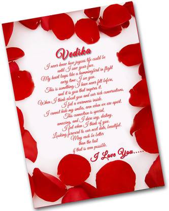 Midas Craft I Love You Vedika Love Letter Quotes 29 Greeting Card