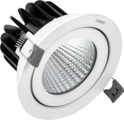Legero Opal 30 W 4000 K Round COB Adjustable Downlight Recessed Ceiling Light Ceiling Lamp