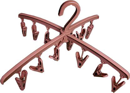 Medhavi Cloth Clip Hanger Drying and Space Saving Hanger for Socks Handkerchief Plastic Cloth Clips