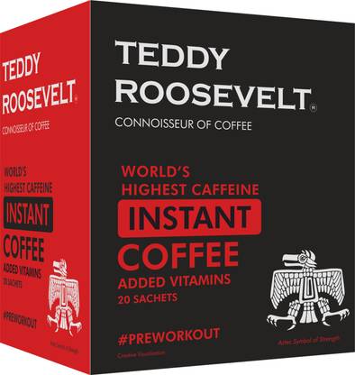 Teddy Roosevelt High Caffeine Instant Coffee, Added Vitamins Instant Coffee