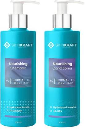 Skinkraft hair Combo For Dry & Frizzy Hair (Shampoo 200 ml & Conditioner 200 ml)
