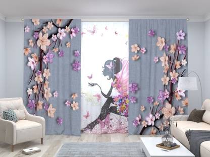 FDV 214 cm (7 ft) Polyester Room Darkening Door Curtain (Pack Of 2)