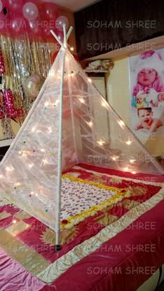 KALSU White Ready to Use Stitched Decoration Tent