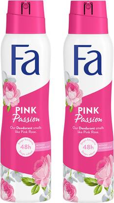 FA Pink Passion Pink Rose Deoeodrant Spray (Pack Of 2) - 200ml Deodorant Spray - For Men & Women