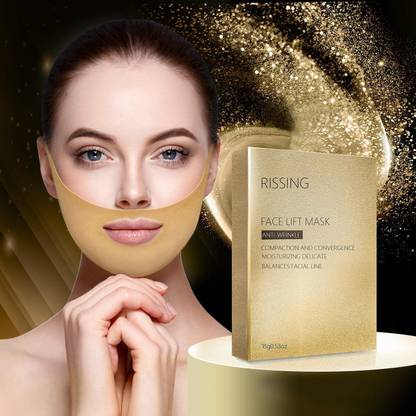 Rissing Face Lift Mask Gold Gel Collagen Face lift Double Chin Reducer Chin Up Patch  Face Shaping Mask