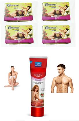 चंद्रानी hair removal soap pack of 4 वैक्स