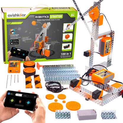 Avishkaar Robotics Starter Kit, 100-in-1, Coding & Mechanical kit, Birthday gift, aged 10+