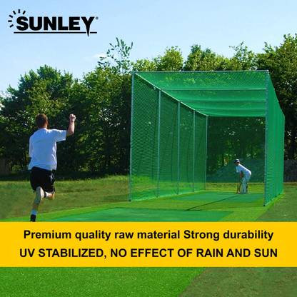SUNLEY Nylon Cricket Net, 45 x 10 Feet (Green) Cricket Net