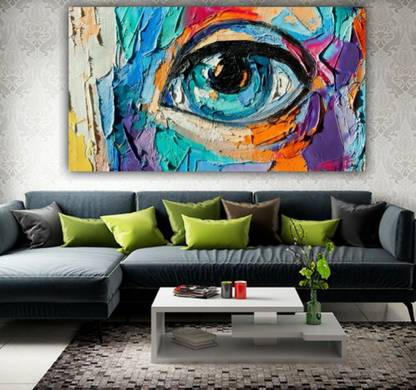 Innovision Abstract art beautiful eye canvas modern wall art painting ( with frame) Canvas 30 inch x 20 inch Painting