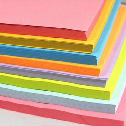 SHARMA BUSINESS Set of 100 Origami Sheets Size 28X21 Cm for Office and School Project Plain A4 70 gsm Origami Paper