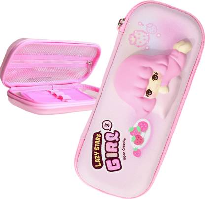 Elecart 3D Squishy Pencil Pouch Case GIRL Art EVA Pencil Box