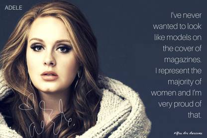 YAA - Adele Quotes Poster (18inchx12inch) Photographic Paper