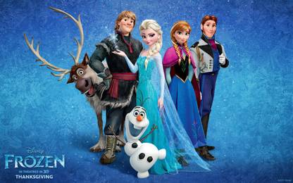 Poster Movie Frozen Hans Kristoff Olaf Sven Elsa Anna Princess Arendelle Snow Prince sla726 (Large Poster, 36x24 Inches, Plastic Paper, Multicolor) Fine Art Print