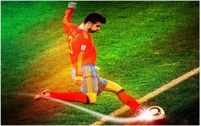 Gerard Pique Footballer Flex Poster For Room M5 Photographic Paper