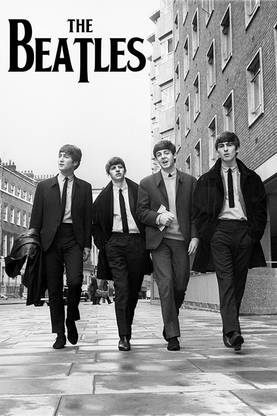 Posterhouzz The Beatles Walking Poster Fine Art Print