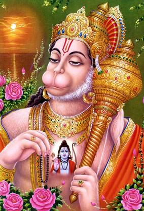 Poster Ram Bhakth Hanuman Ji sla1158 (Wall Poster, 13x19 Inches, Matte Paper, Multicolor) Fine Art Print