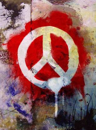 Poster Imagine Peace Graffiti sla514 (Large Poster, 36x24 Inches, Plastic Paper, Multicolor) Fine Art Print