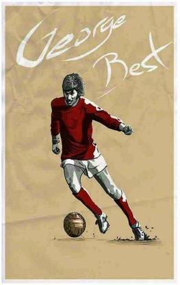 George Best Footballer Flex Poster For Room M4 Photographic Paper