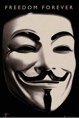 Poster Guy Fawkes Mask sla478 (Wall Poster, 13x19 Inches, Matte Paper, Multicolor) Fine Art Print