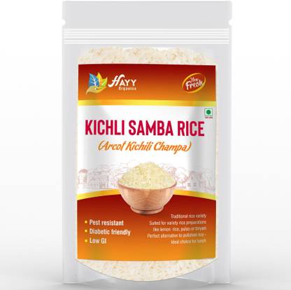 HAYYFOODS Kichli samba Rice (2Kg) (Kaikuthal/Hand Pounded Rice), (Diabetic Friendly) - pack of 1 Raw Rice (Full Grain, Raw)
