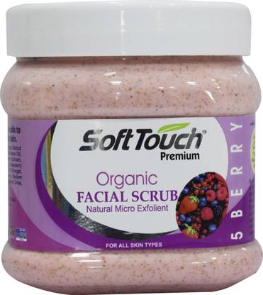 Soft Touch Premium Organic Facial Scrub (500gm, 5Berrys) Scrub