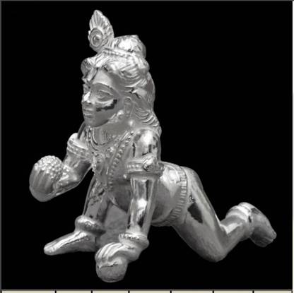 Deepa Krishna Silver Idol Hollow Decorative Showpiece  -  4.5 cm