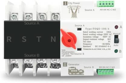 amiciSmart Dual Power Automatic Control Transfer Switch, 125A Changeover Switch (3-Phase) Smart Switch