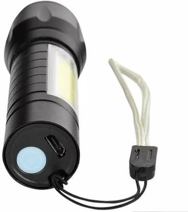 TITTYNO Zoomable Long Range Cob Side Light High Power Led USB Direct Charge Optical Lens Torch