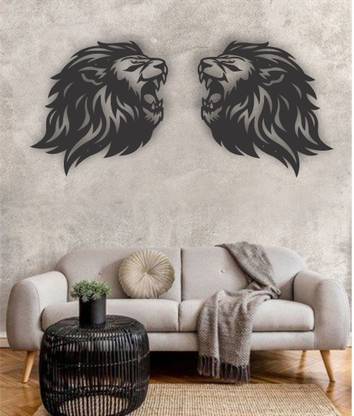 ARCTIK ROARING LION SET OF 2 (TEXTURE BLACK) 40 X 30 CM Pack of 2