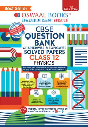 Oswaal Cbse Question Bank Class 12 Physics Book Based on Latest Board Sample Paper