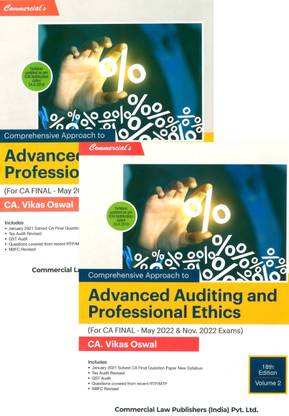 Commercial CA Final Comprehensive Approach to Advanced Auditing and Professional Ethics (Set of 2 Volumes) New Syllabus By CA Vikas Oswal Applicable for May / November 2022 Exam