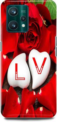 JUGGA Back Cover for Realme 9i, RMX3491, L LOVES V NAME,L NAME, V LETTER, ALPHABET,L LOVE V NAME