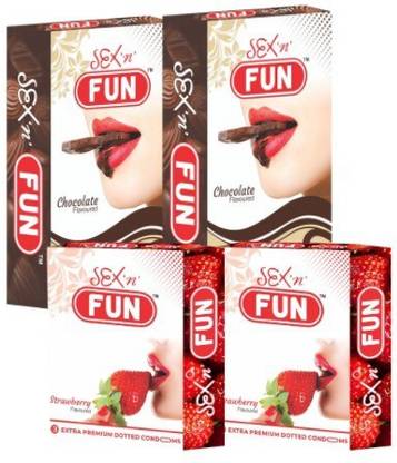 Sex 'n' Fun Chocolate Flavour + Strawberry Flavour Combo Pack Condom