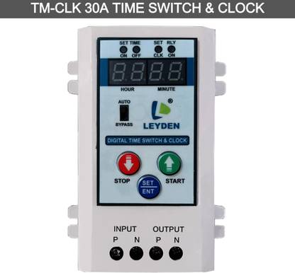 Leyden TM-CLK 230V, 30A, 24-Hour 10 Programs Per Day Digital Programmable Timer Switch Programmable Electronic Timer Switch