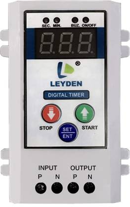 Leyden TM-CYC-CSM 230V, 30A Digital Cyclic & Auto Stop Timer (1 To 999 Minute/Seconds) Programmable Electronic Timer Switch