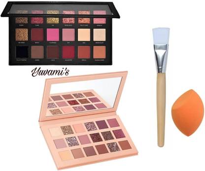 Yuvami's Rose gold & Nude edition Eyeshadow Palettes (18g) with 1 brush & 1 sponge puff 18 g