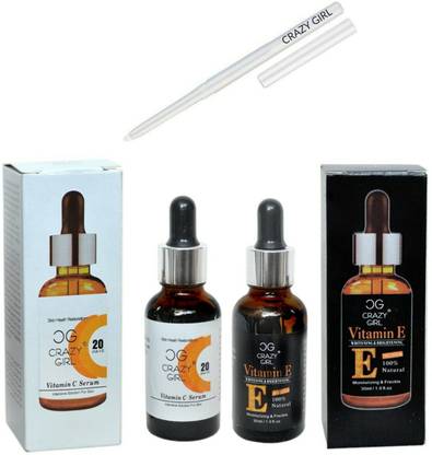 Crazy girl Vitamin E & Vitamin C Natural Skin Whitening & Brightening Face Serum 30 ml X 2