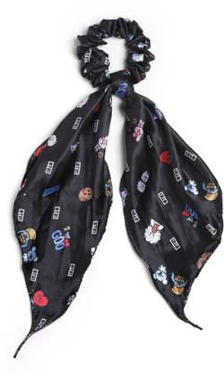 Rubela BTS black scarf scruncies randomly keychain recive Rubber Band