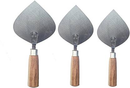 Kenware Set of 3 Karni Karni Tools for Plaster Trowel Set for Cement Works Steel Trowel