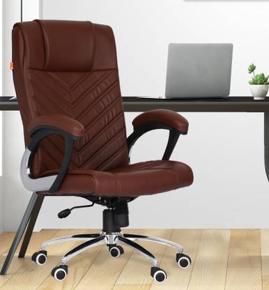 Da URBAN Ireton Brown Revolving High Back | Ergonomic | Home & Office | Leatherette Office Executive Chair