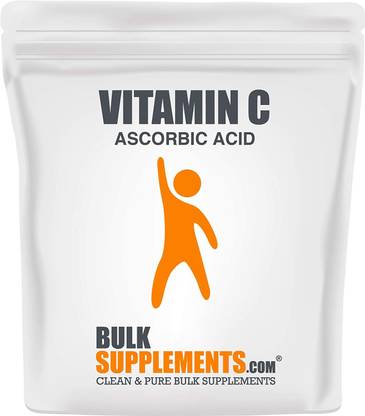 BulkSupplements Pure Ascorbic Acid (Vitamin C) Powder (1000g) 1kg Casein Protein