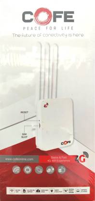 COFE All New 4GSim Triple Antenna Router WiFi+LAN/WAN CF-503 4G Router 2.4 GHz 300 Mbps Wifi Speed Dual Band External Antenna MiFi (Sim Based)