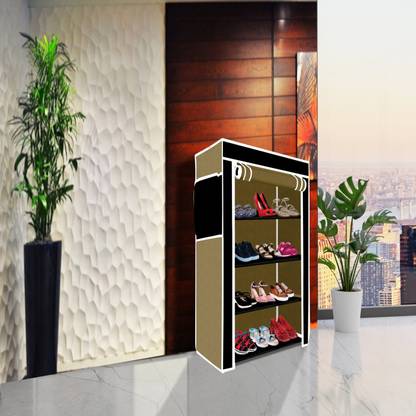 GIBI 4 Layer Dual Color Plastic Collapsible Shoe Stand
