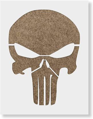 IVANA'S Art & Craft Mylar Stencil for Crafts and Decorations Size - 12" x 12" Inch USA12x12-02 Punisher Skull Stencil Stencil