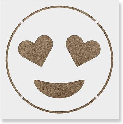 IVANA'S Art & Craft Mylar Stencil for Crafts and Decorations Size - 12" x 12" Inch USA12x12-362 Emoji Heart Eyes Stencil Template Stencil