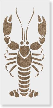 IVANA'S Art & Craft Mylar Stencil for Crafts and Decorations Size - 12" x 12" Inch USA12x12-110 Lobster Stencil Template for Walls and Crafts - Reusable Stencils Stencil