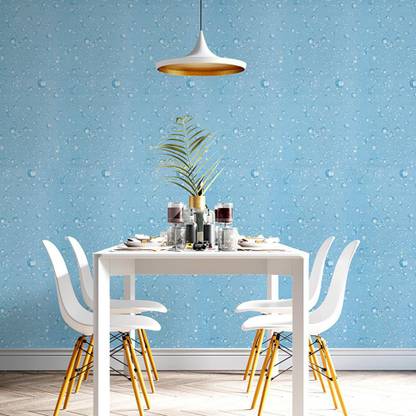 Flipkart SmartBuy 1000 cm Wall Stickers Wallpaper Blue Water Dew Drops Bubbles Modern Home Decoration Self Adhesive Sticker