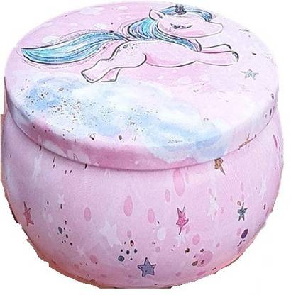 livsmart Multi-Purpose Lightweight Round Attractive Unicorn Storage Metal Tins (Set of 1) Storage Box