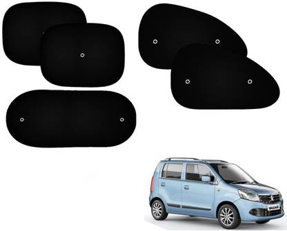Automotive Prist Black Polyster Car Curtain (Set Of 5) For MARUTI SUZUKI WAGONR Car Curtain